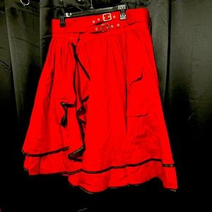 Red Wraparound pinup skirt with CARGO POCKET! Size XXL